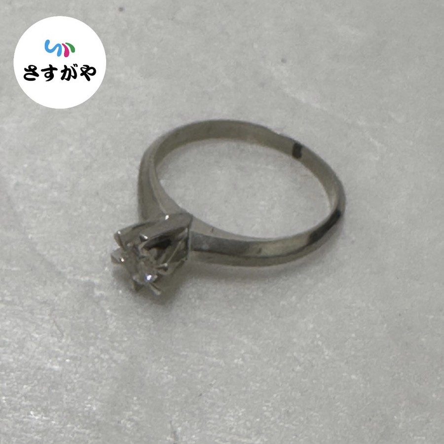 Pt900 ダイヤモンド立爪リング