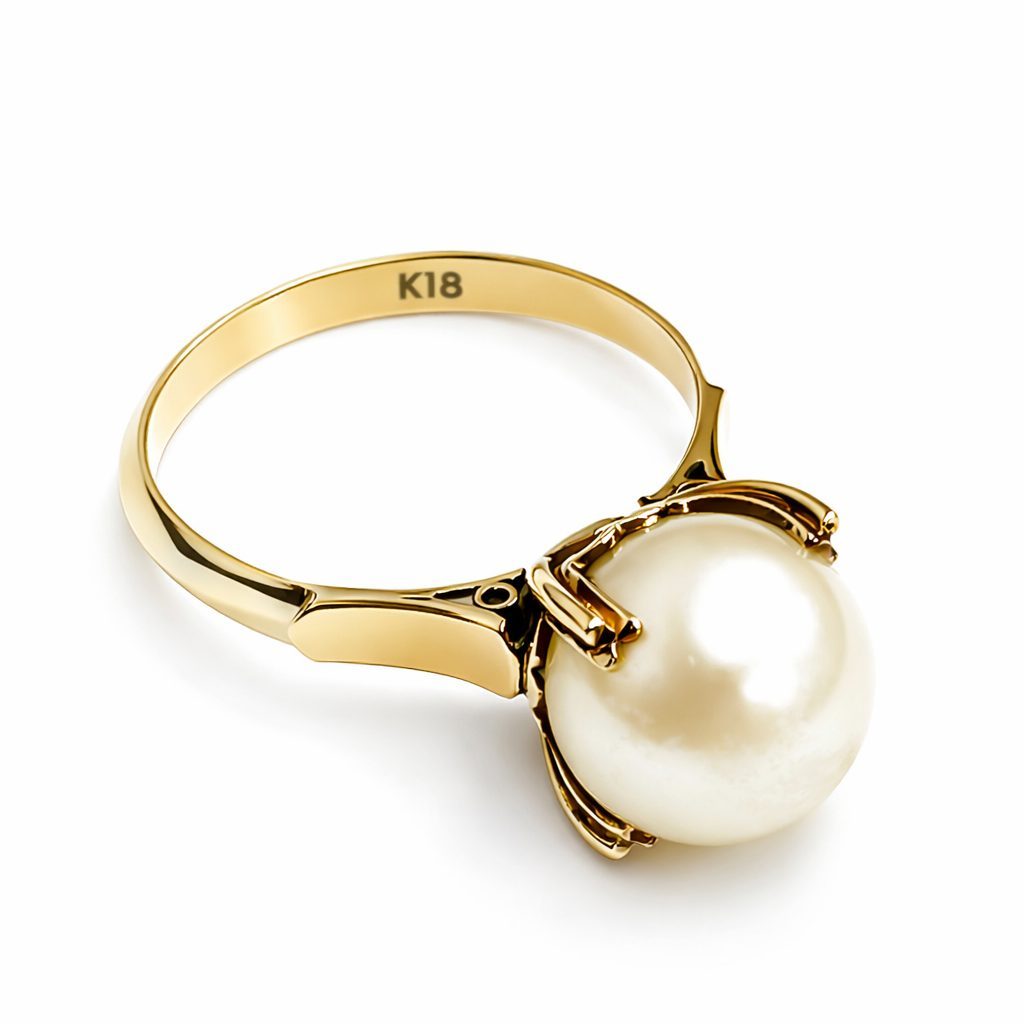 K18 18金 750 リング パール