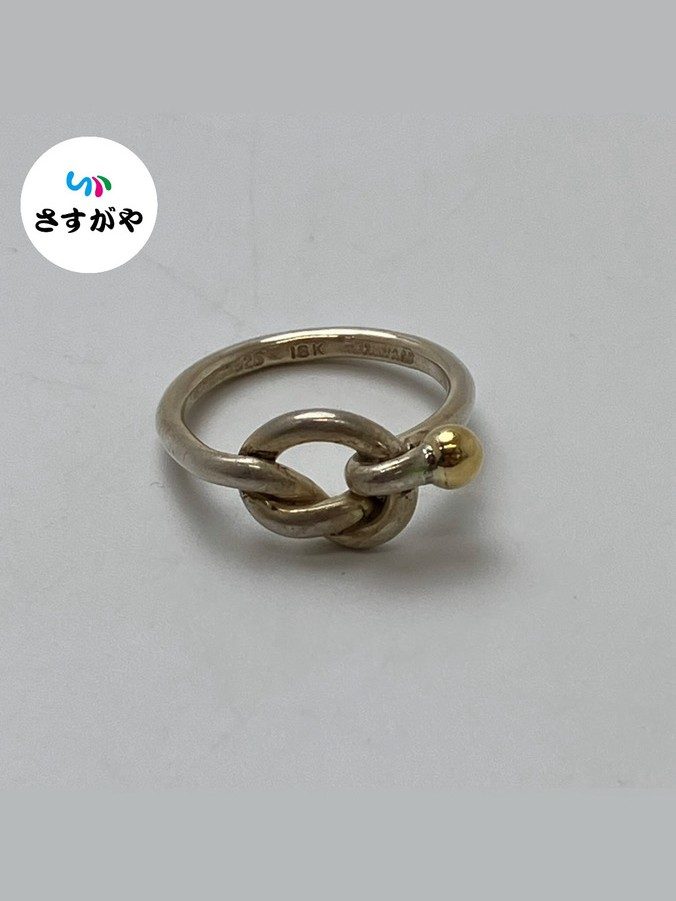 ティファニー ノットリング 925×K18コンビ