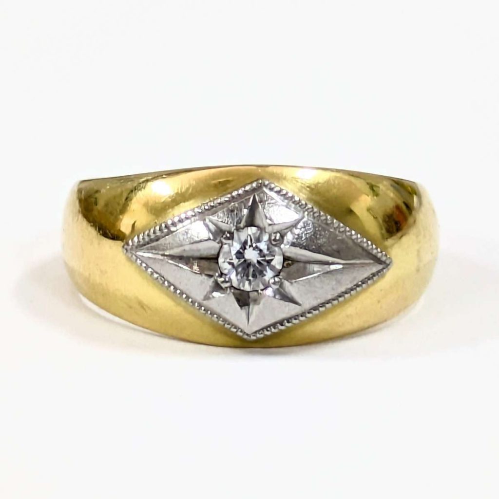 K18 18金 Pt900 プラチナ コンビ リング 指輪