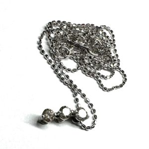 【貴金属】K14WG（14金/585）メレダイヤ付 ネックレス ジュエリー アクセサリー