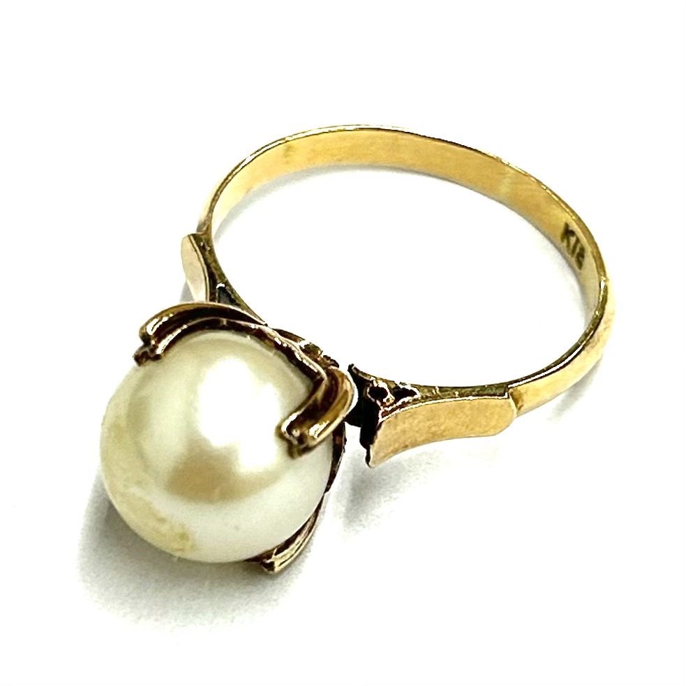 【貴金属】K18(18金) 750 パール付リング アクセサリー 指輪 ジュエリー