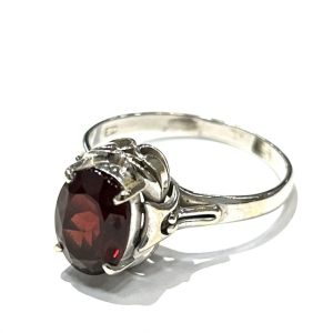 【貴金属】Pt900 プラチナ ガーネット付 リング ジュエリー アクセサリー