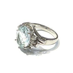 【貴金属】Pt850（プラチナ） アクアマリン付リング ジュエリー アクセサリー