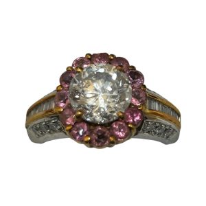 K18 WG YG ダイヤリング