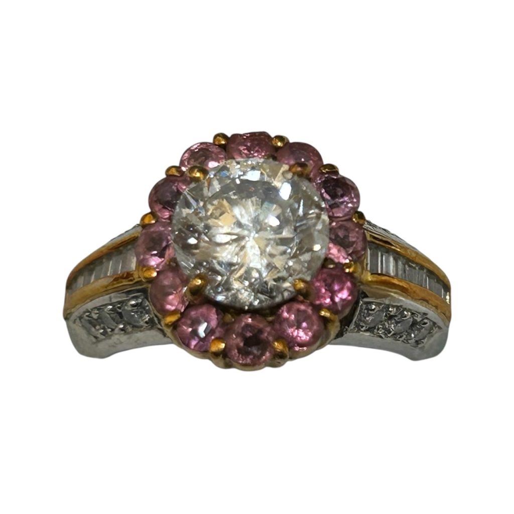 K18 WG YG ダイヤリング