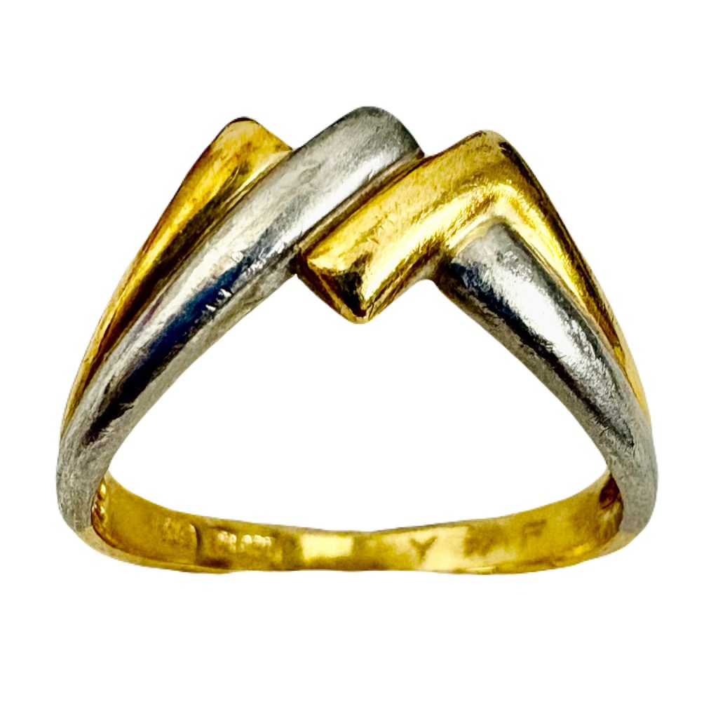 K18 Pt900  金 プラチナ コンビ リング