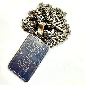 Pt1000 Pt850 インゴット付きネックレス