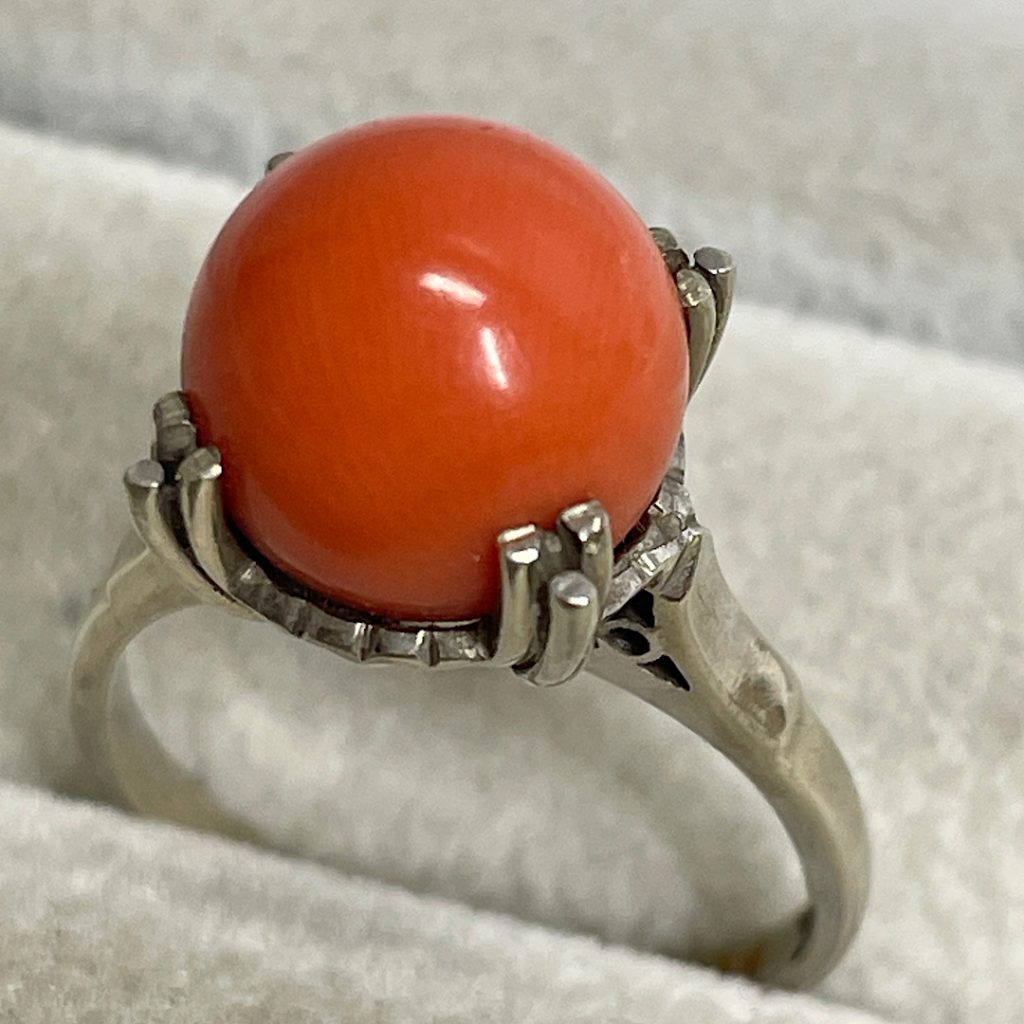 珊瑚アクセサリーも買取強化中！| pt900珊瑚付きリングの買取 | 取手市紫水