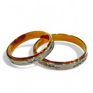 K18Pt900 コンビ デザインリング