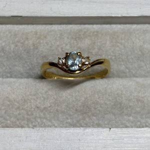 K18　アクアマリンリング