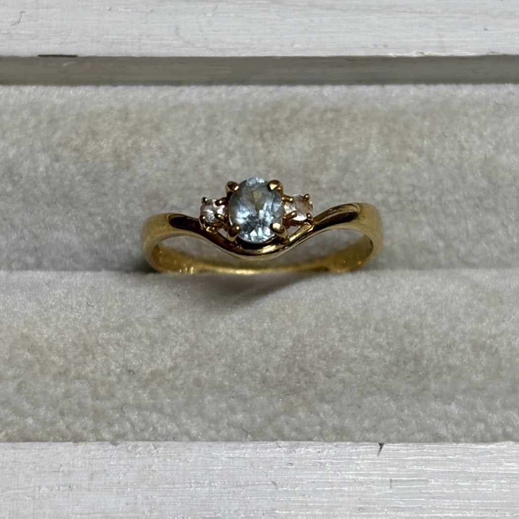 K18　アクアマリンリング