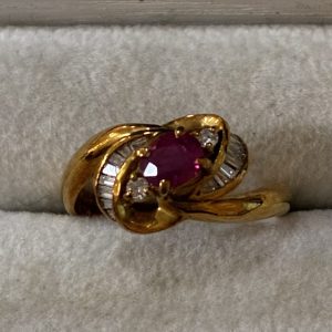 K18(18金) ルビー・ダイヤモンドリング