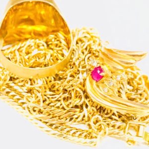 K18 ルビー 印台 リング ネックレス アクセサリーおまとめ