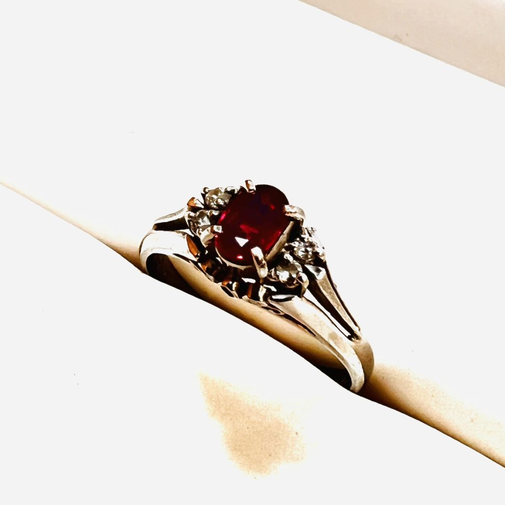 K14WG ホワイトゴールド ルビー リング