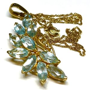 K18 18金 アクアマリン付き ネックレス アクセサリー