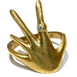 K18 18金 メレダイヤモンド付き リング 指輪 アクセサリー