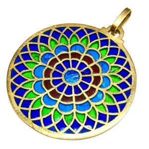 K18 18金 ステンドグラス入り ペンダントトップ アクセサリー