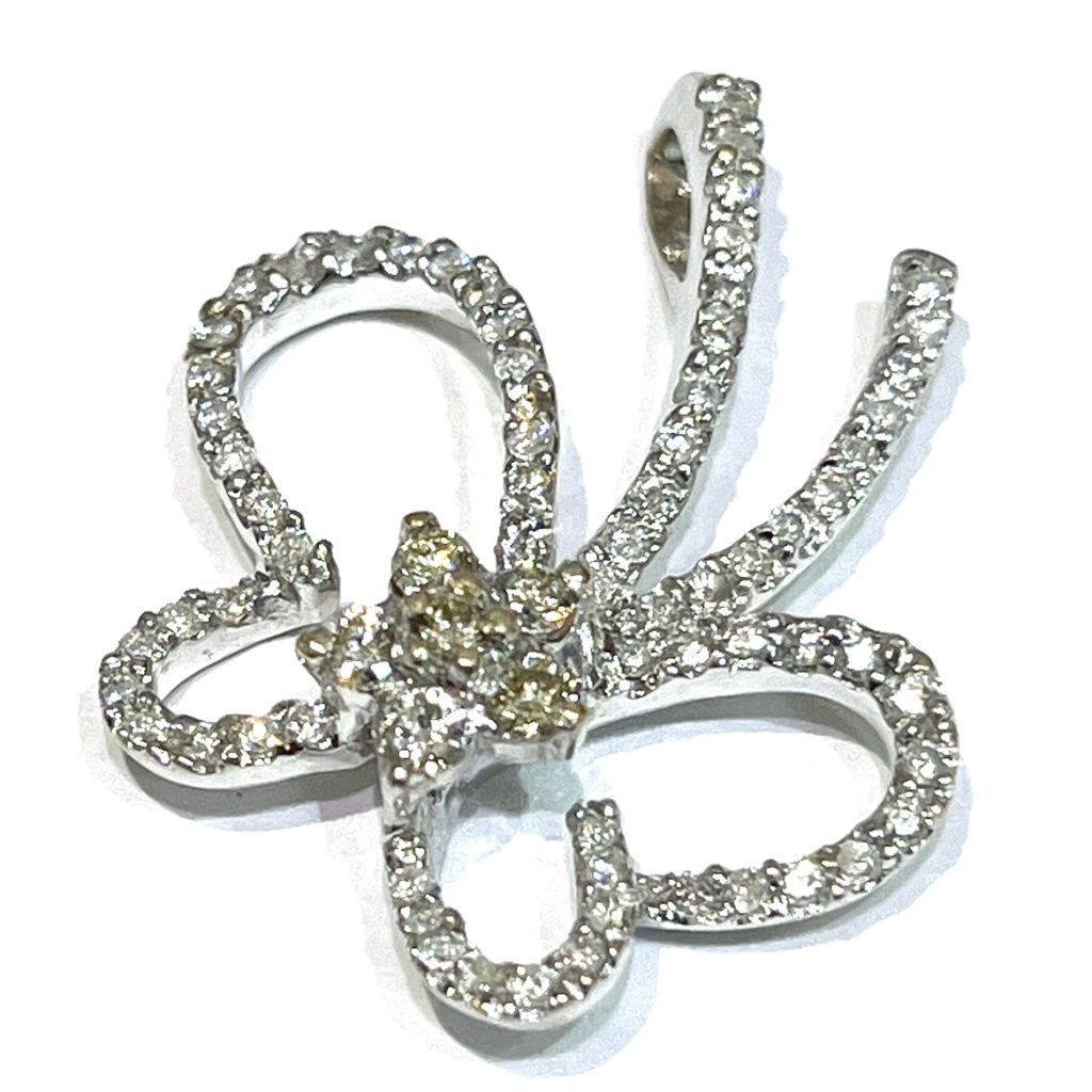 K18WG 18金 ホワイトゴールド ダイヤモンド付き ペンダントトップ アクセサリー