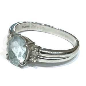 Pt900 アクアマリン・メレダイヤモンド付き 指輪 プラチナリング アクセサリー