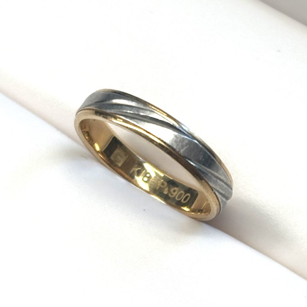 K18（18金）× Pt900（プラチナ900） コンビリング