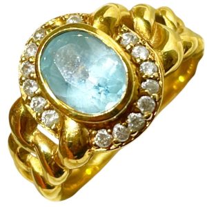 K18 18金 トパーズ リング 指輪 買取