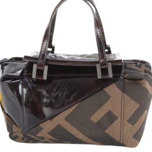 Fendi　フェンディー　ズッカ　レザー　ハンドバッグ