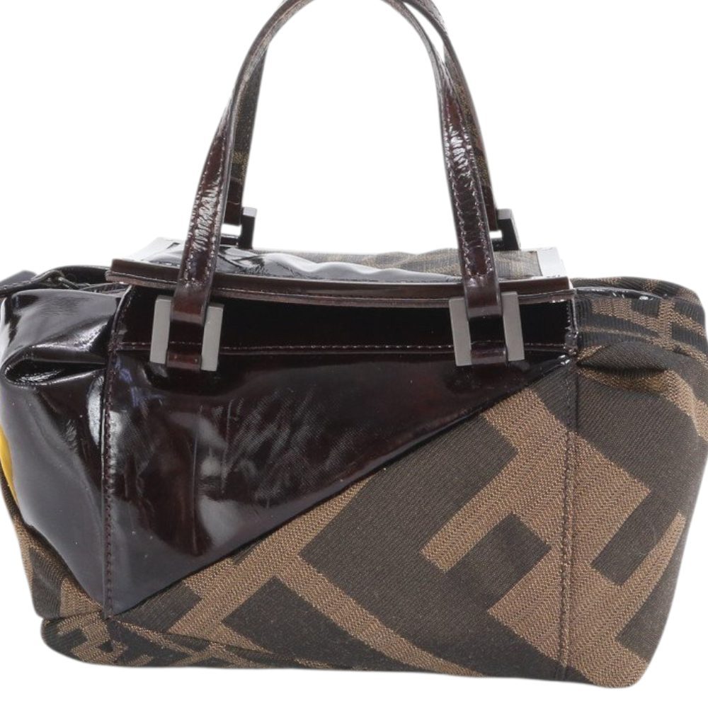 Fendi　フェンディー　ズッカ　レザー　ハンドバッグ