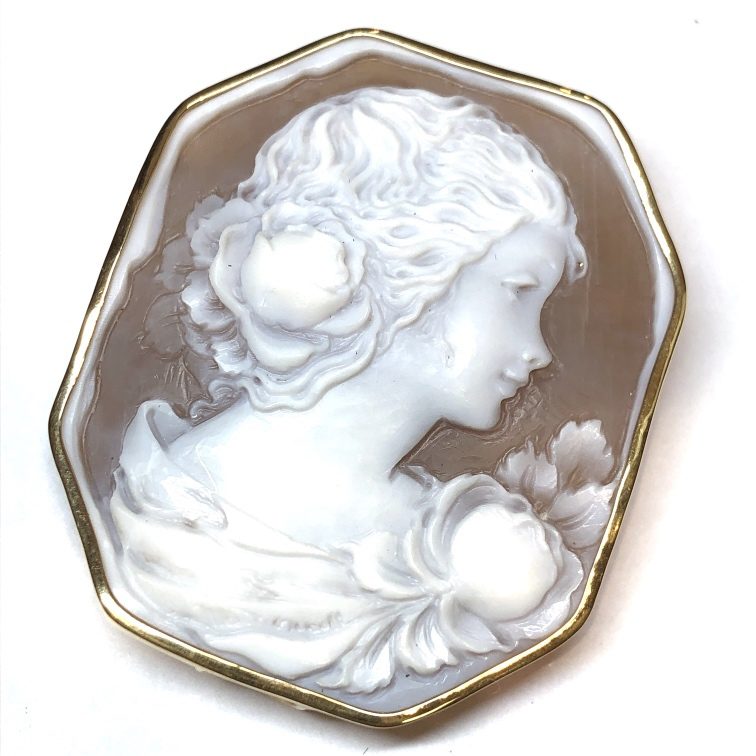 K18 カメオブローチ