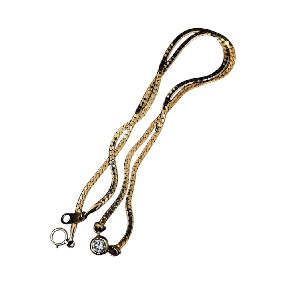 K18（18金・750）ダイヤモンド付きネックレス