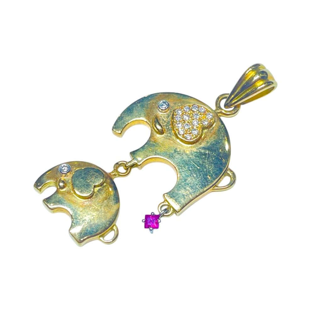 K18/Pt900 コンビ ネックレストップ