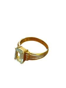 K18/Pt900アクアマリンリング