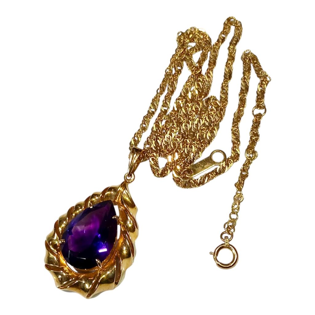【K18ネックレス】18金・アメジスト・貴金属・アクセサリー・ジュエリー