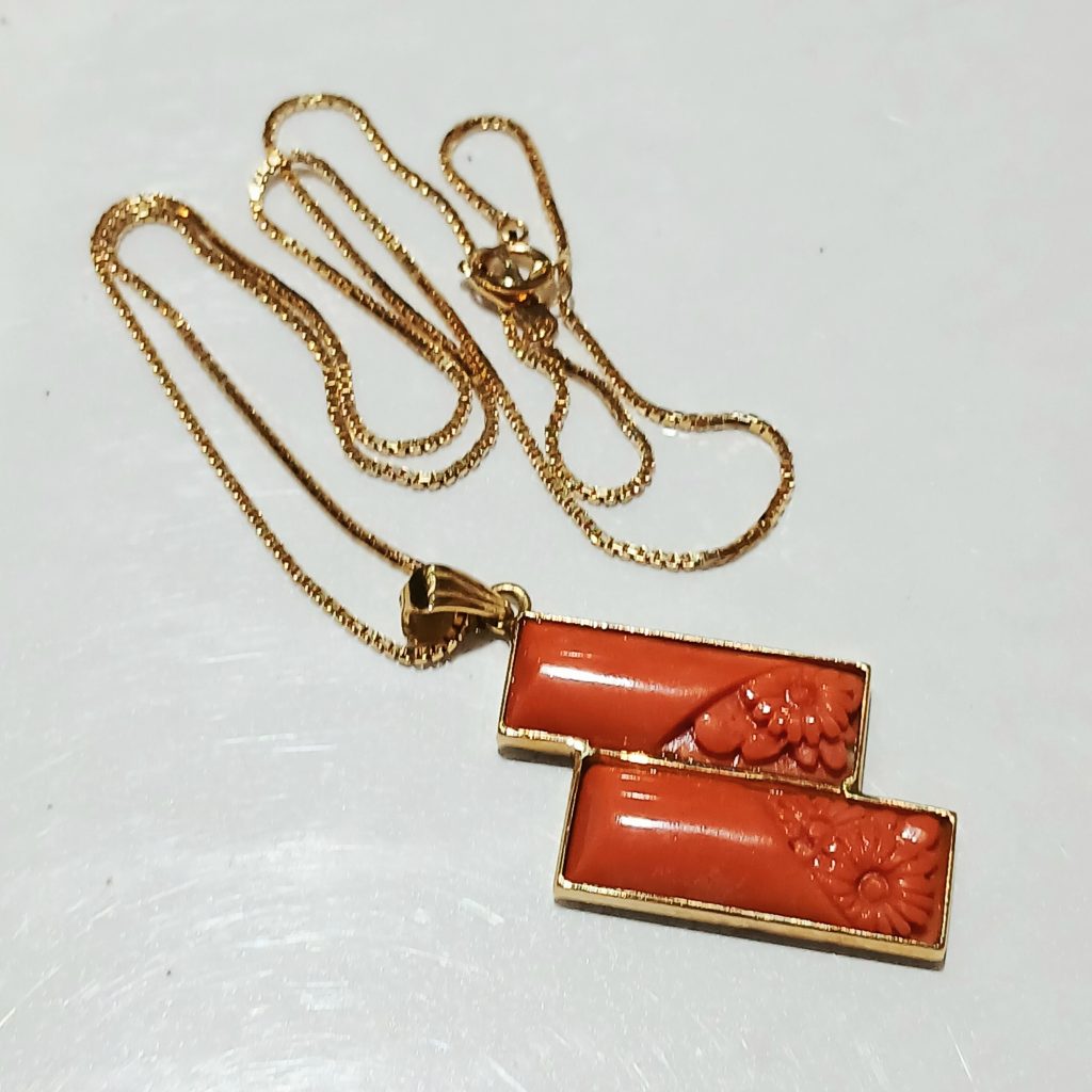 【K18ネックレス】18金・珊瑚・貴金属・アクセサリー