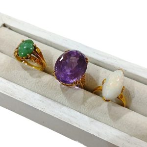 【K18ジュエリーリング】まとめ・18金・貴金属・アクセサリー・指輪・アメジスト・翡翠