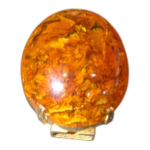 K18(18金)琥珀ブローチ