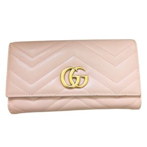 GUCCI グッチ GGマーモント 長財布 ピンク