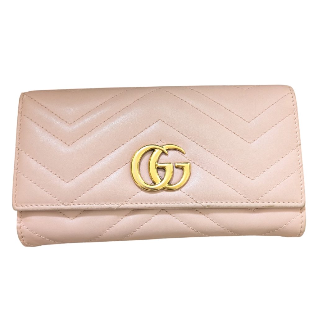 GUCCI グッチ GGマーモント 長財布 ピンク