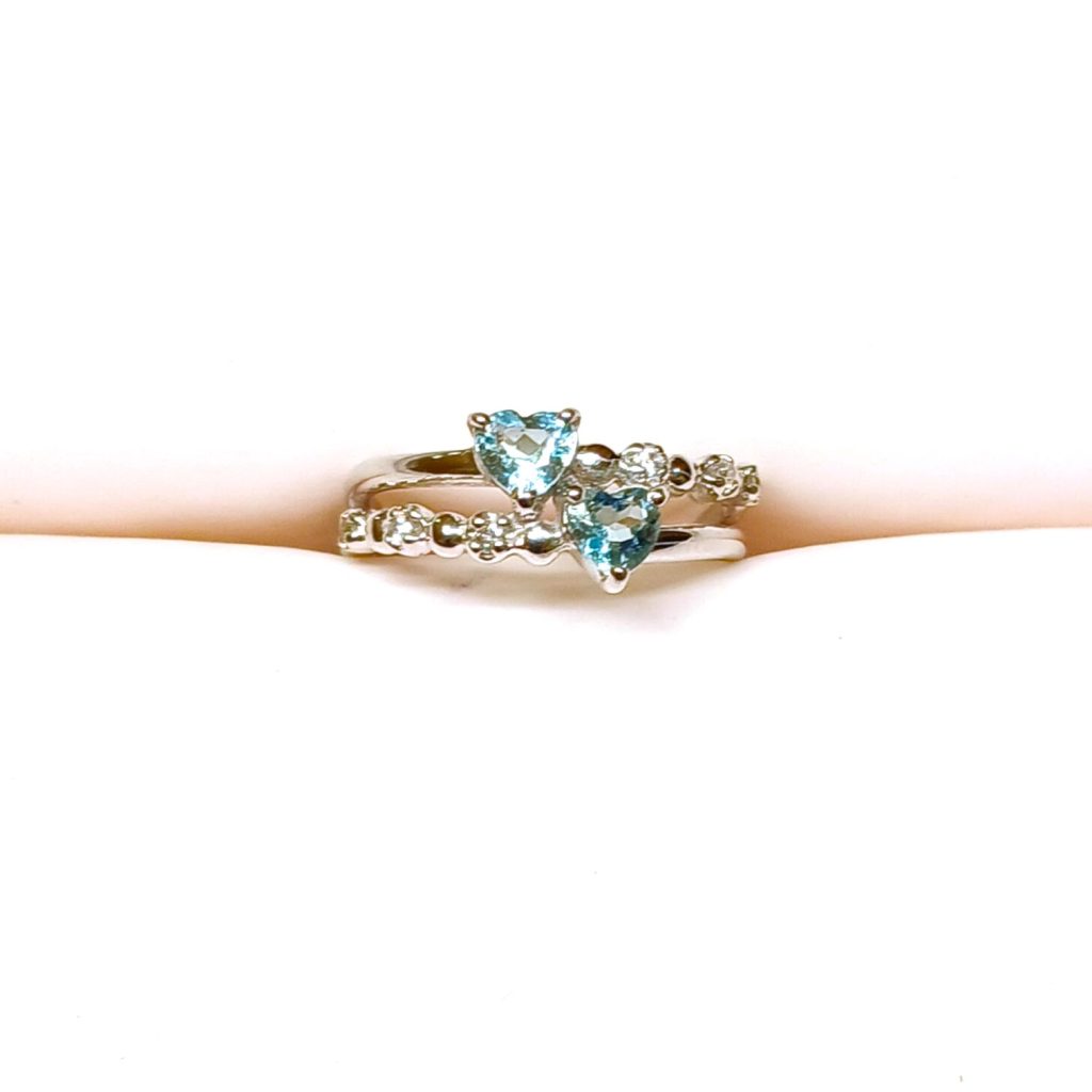 【K18WG リング】18金ホワイトゴールド・アクアマリン・指輪・貴金属・アクセサリー