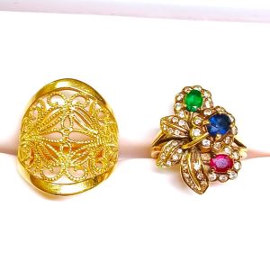 【K18 リング】18金・エメラルド・サファイア・ルビー・メレダイヤ・指輪・貴金属・アクセサリー