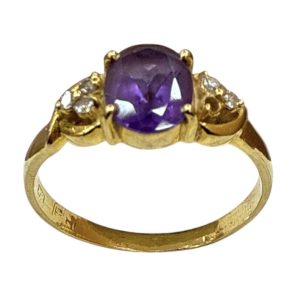 K20 20金 リング 石付き メレダイヤ