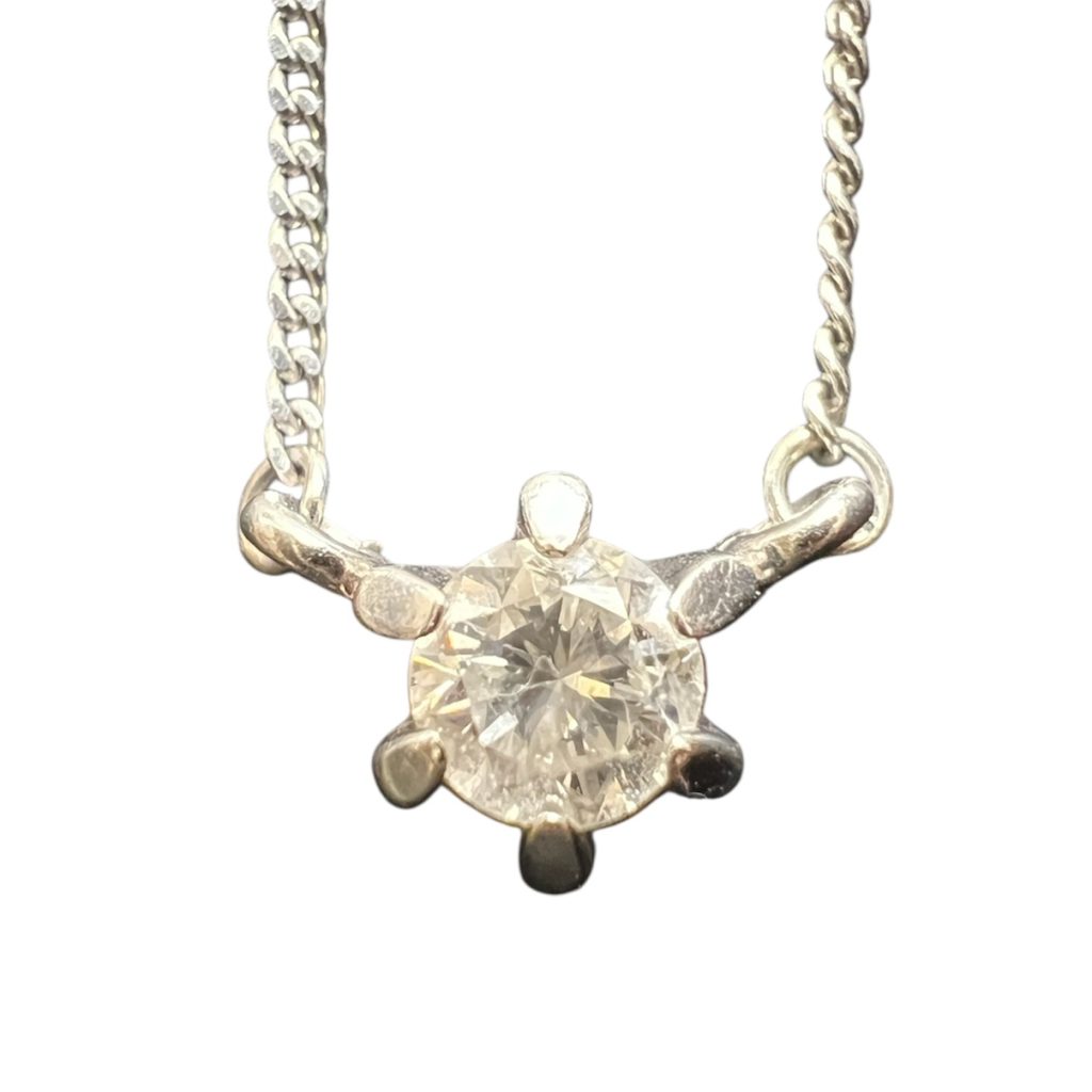 Pt900 ダイヤモンド付ネックレス