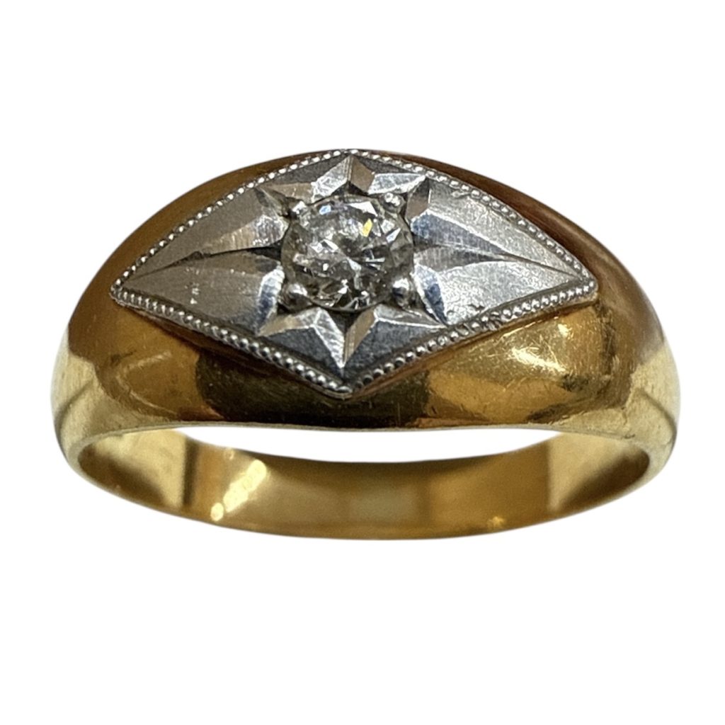 K18 Pt850 リング メレダイヤ