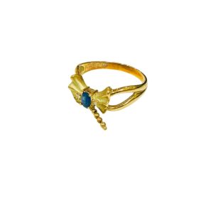 K18リングサファ0.25ct付きリング