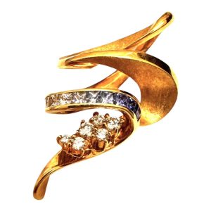 K18 YG 750 イヤリングトップ(カラーストーン・ダイヤ付き) 札幌市中央区