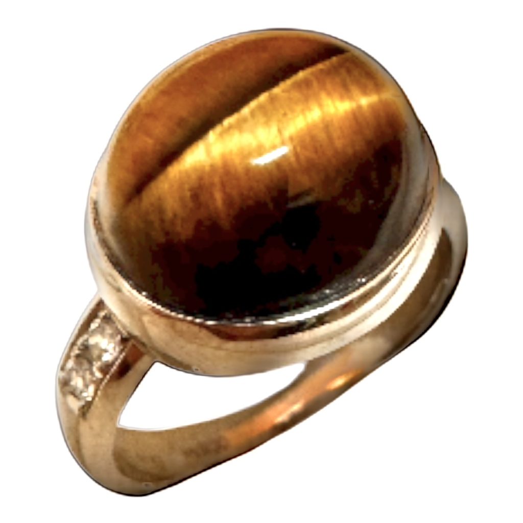 Pt900(プラチナ900)　メレダイヤ付きキャッツアイリング　札幌市西区