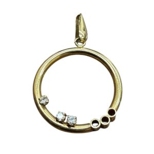 K18 18金 ネックレストップ メレダイヤ