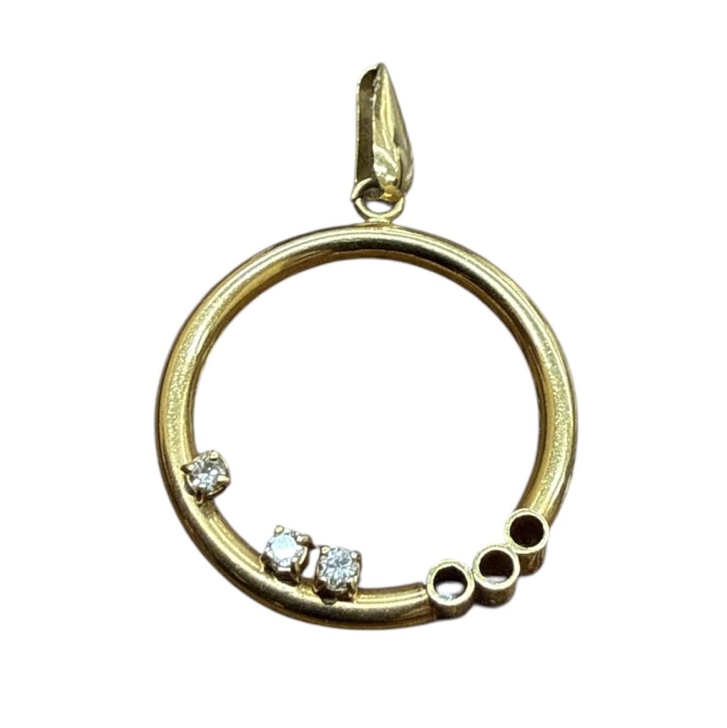 K18 18金 ネックレストップ メレダイヤ