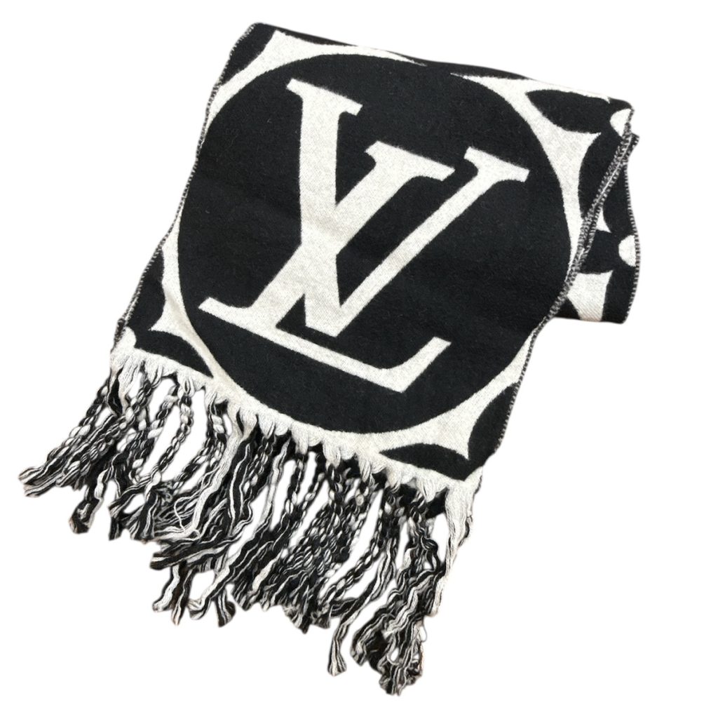 LOUIS VUITTON ルイヴィトン メダリオン ウールマフラ－