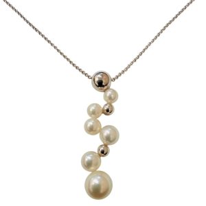 K18WG パール付ネックレス